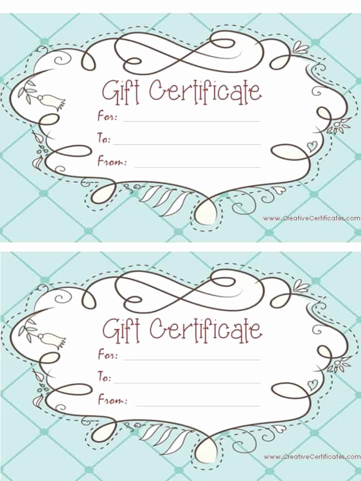 Free Gift Certificate Template Customizable