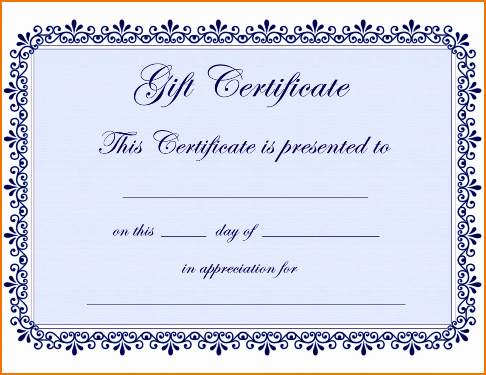 Free Gift Certificate Template Pages Sample