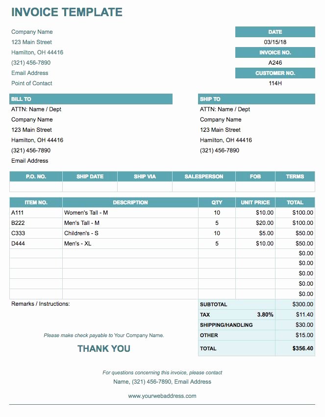 Free Invoice Templates Google Docs