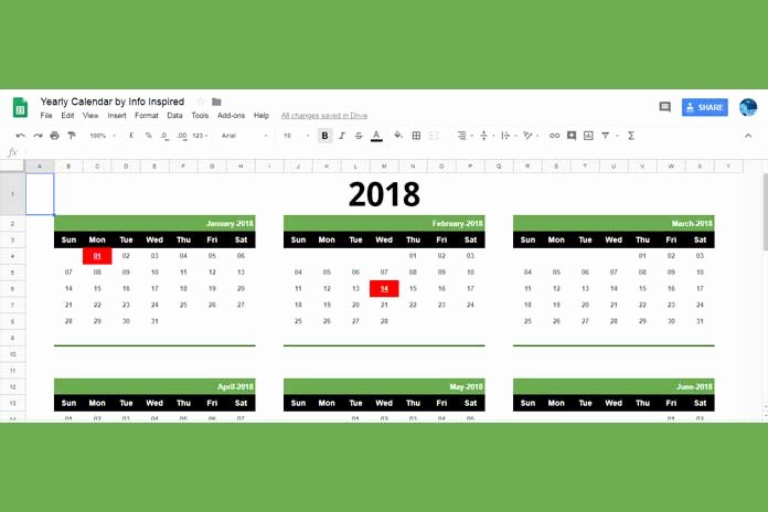 Free Google Sheets Calendar Template Download and How to