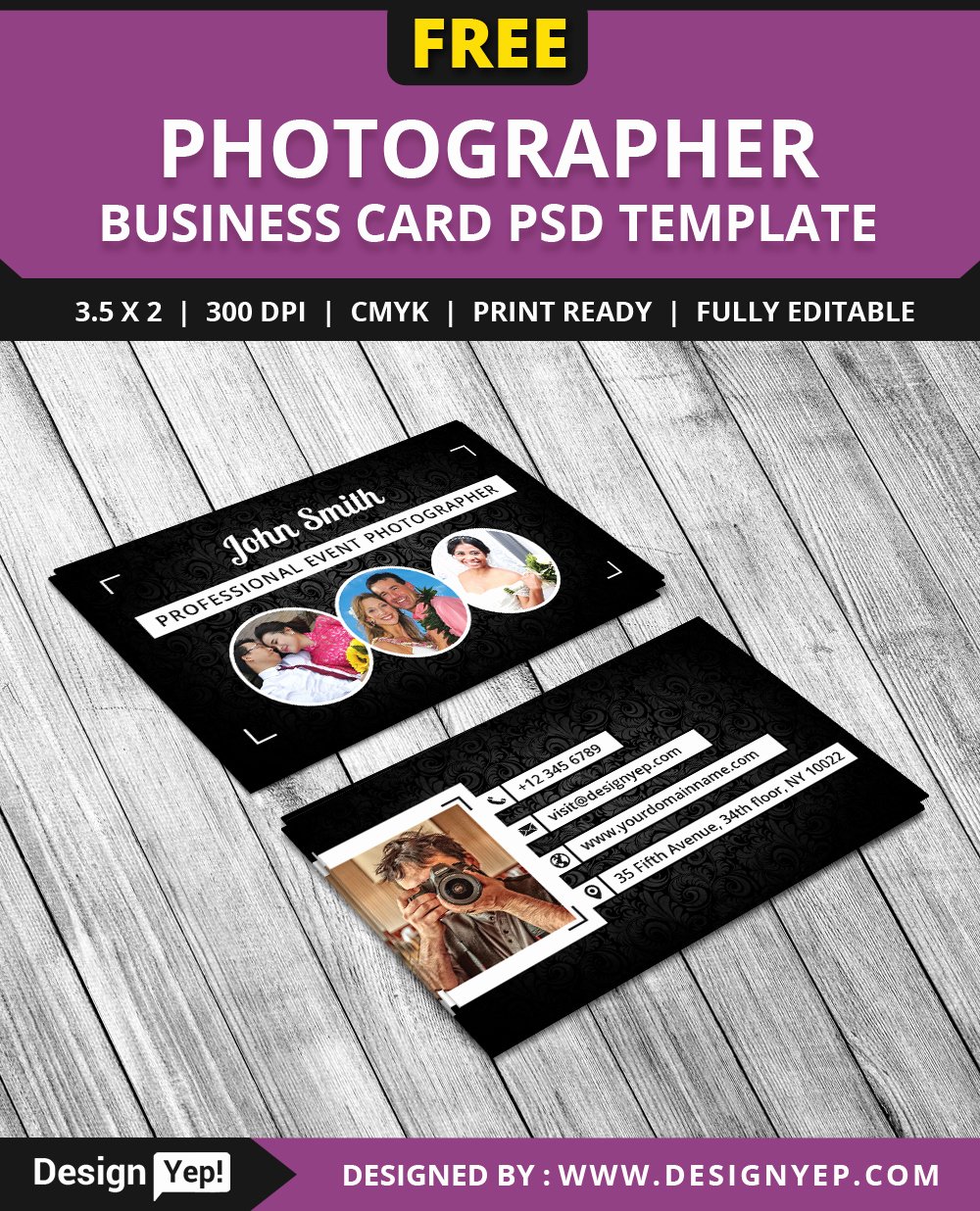 Free Grapher Business Card Psd Template Designyep
