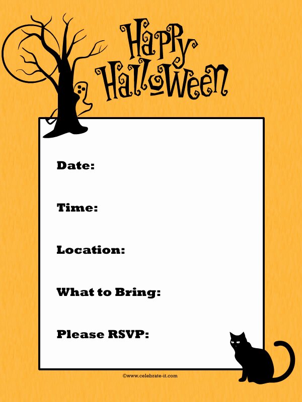 Free Halloween Party Invitation Printables for Kids