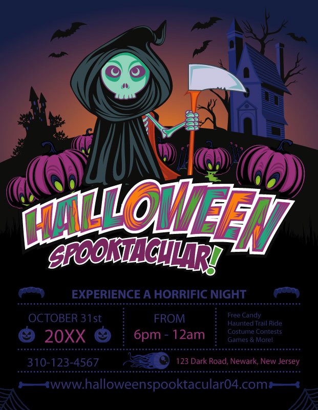 halloween templates free vector door hangers flyers banners