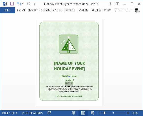 Free Holiday Flyer Template for Word