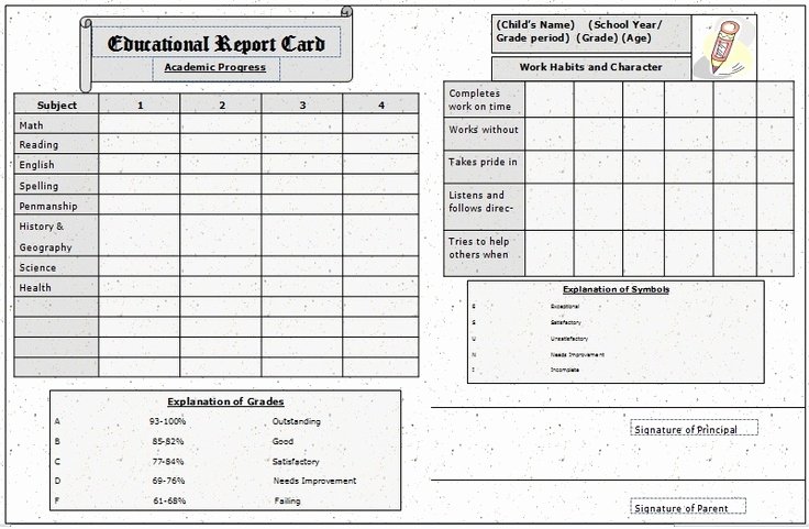 Free Homeschool Report Card Template 2016