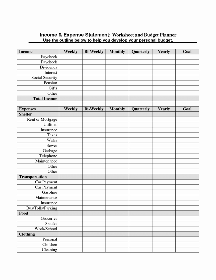 Free In E and Expense forms In E Statement Worksheet