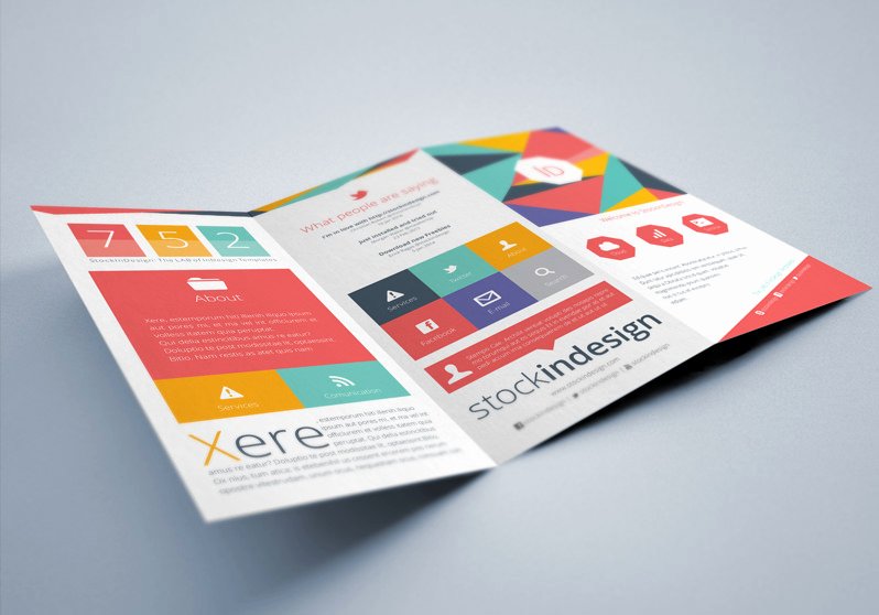 Free Indesign Brochure Templates Flat Trifold Brochure