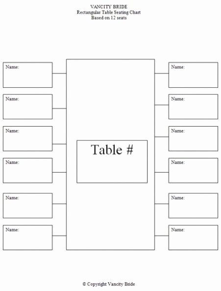 Free Individual Table Seating Charts