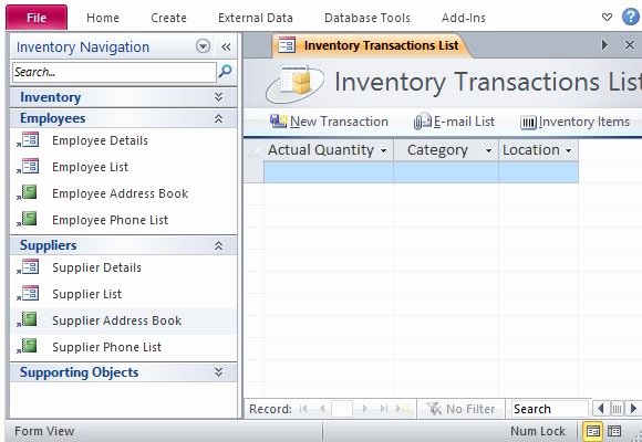 Free Inventory Management Template for Access