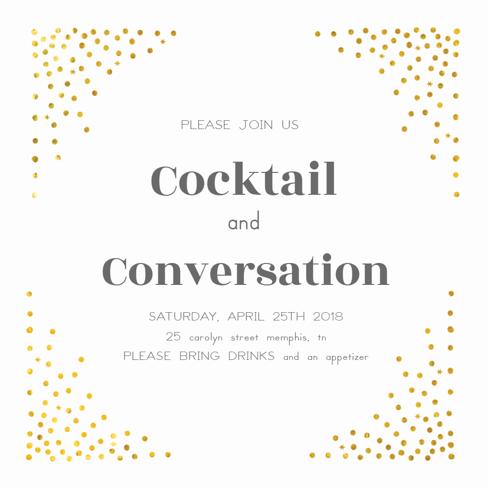 Free Invitation Template Cocktail Dots