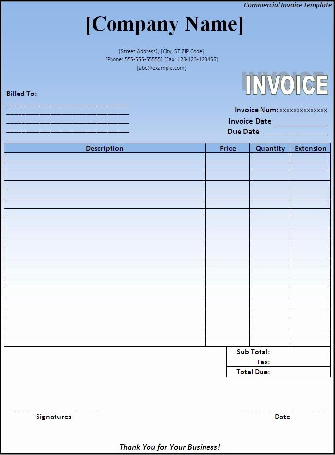 Free Invoice Template S