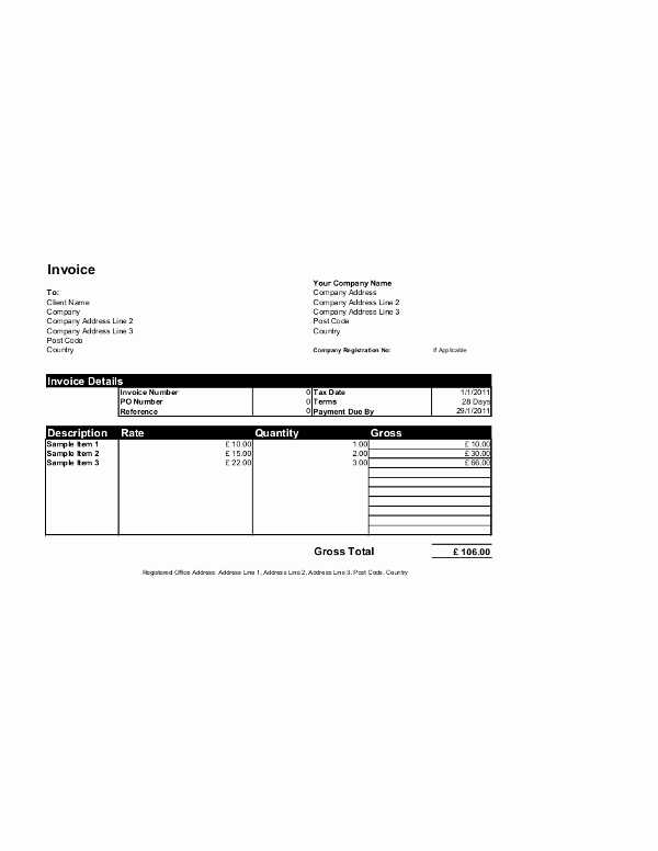 Free Invoice Templates for Word Excel Open Fice