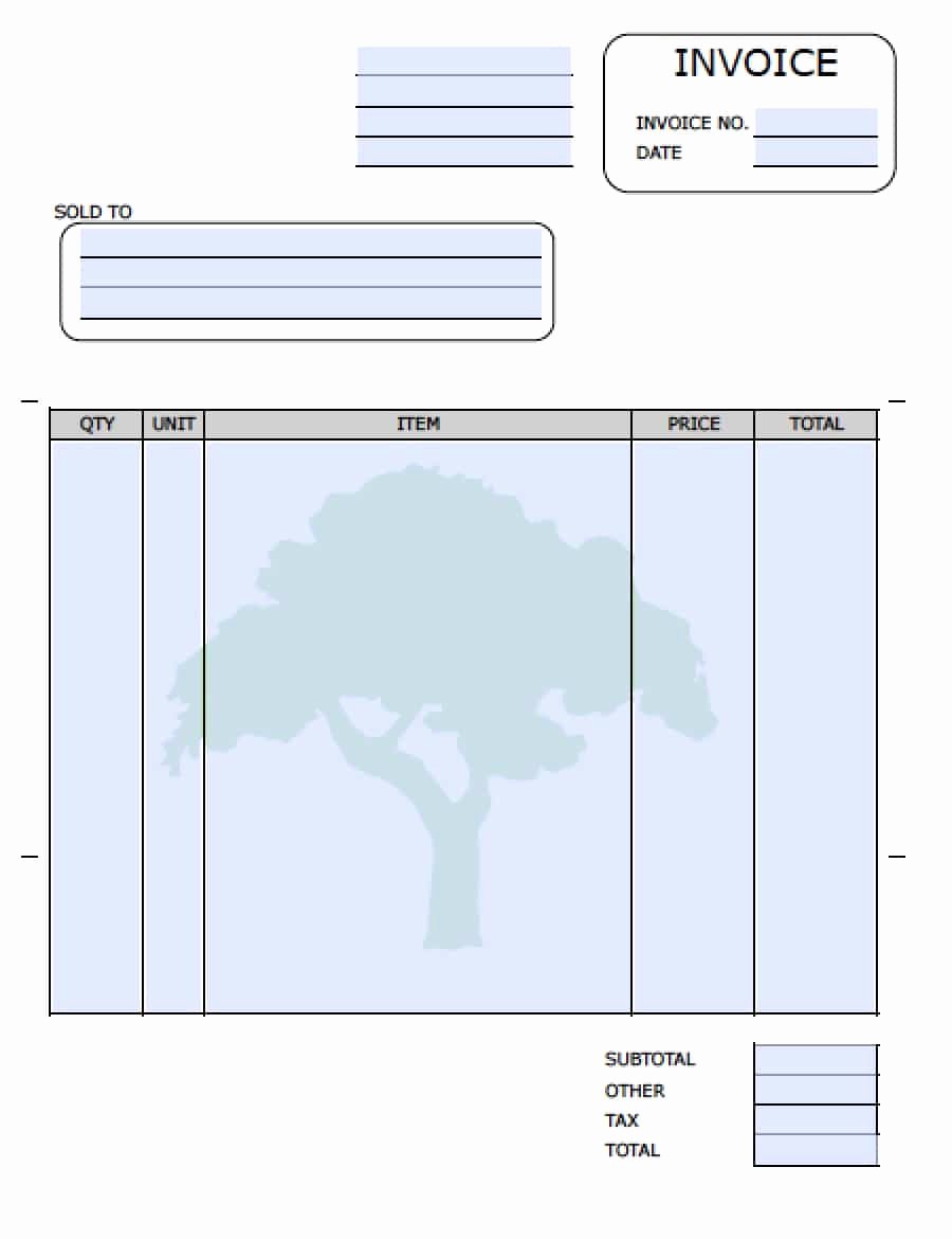 Free Landscaping Lawn Care Service Invoice Template