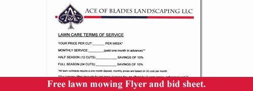 Free Lawn Mowing Flyer and Bid Sheet