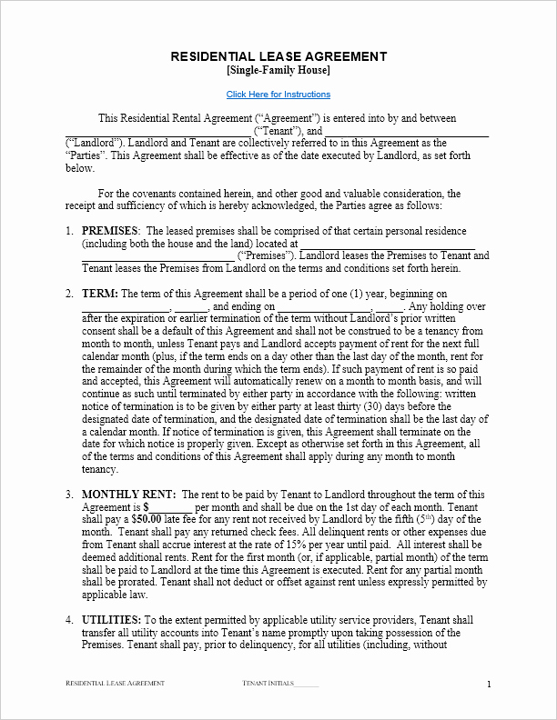 Free Lease Agreement Template for Word