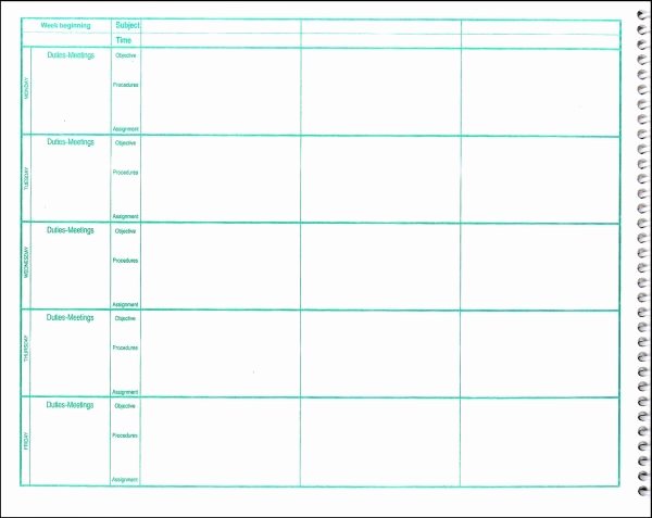 Lesson Plan Book Templates Latter Example Template