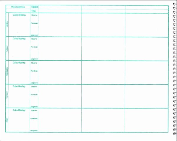 Free Lesson Plan Book Template