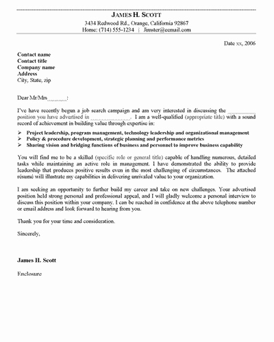 Free Management Cover Letter Template