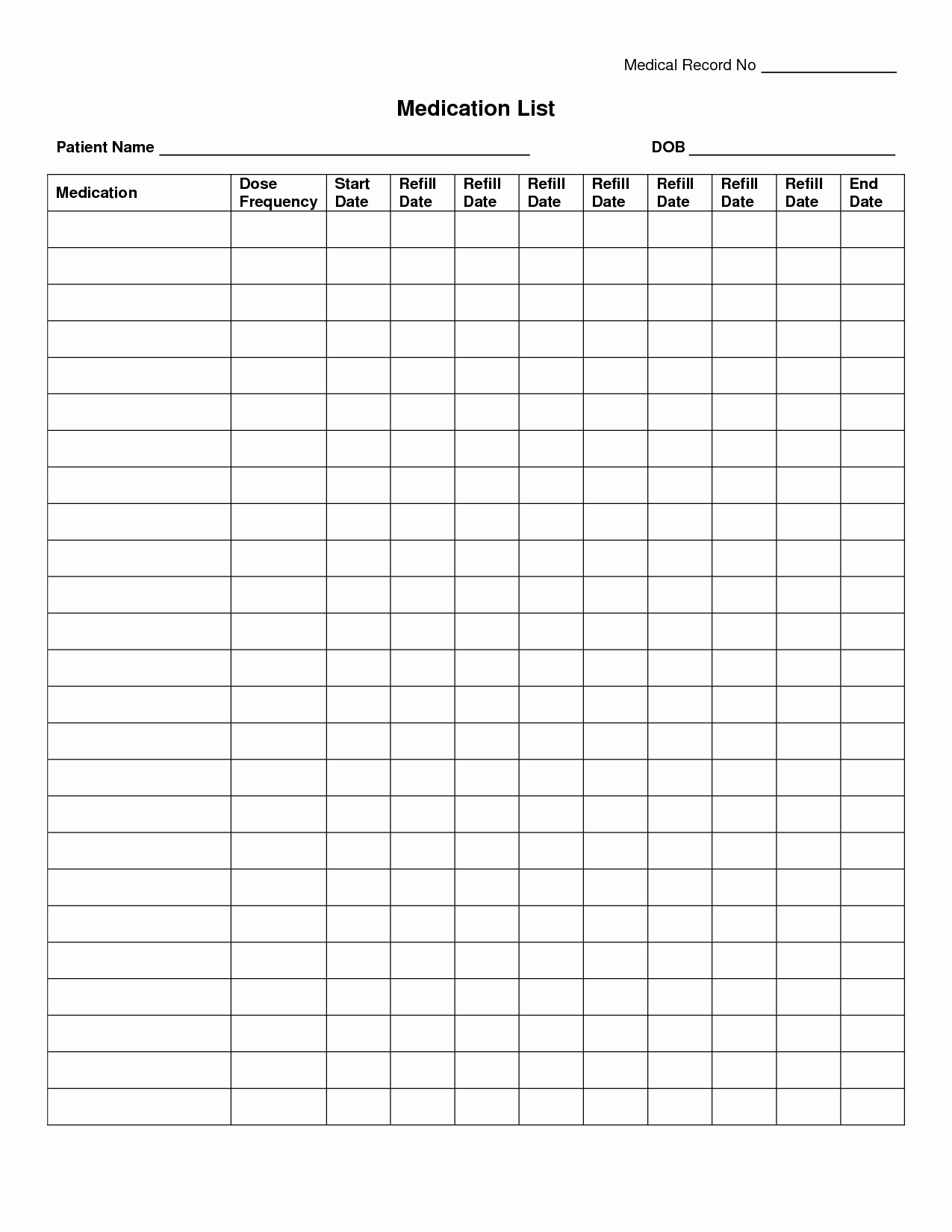 Free Medication Administration Record Template Excel