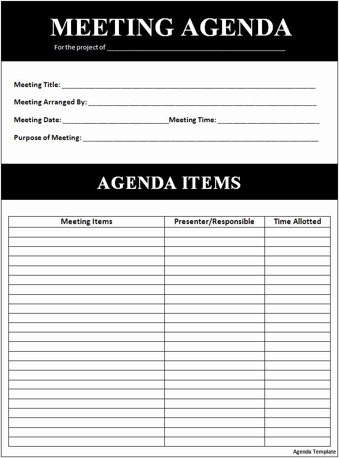 Free Meeting Agenda Template Microsoft Word