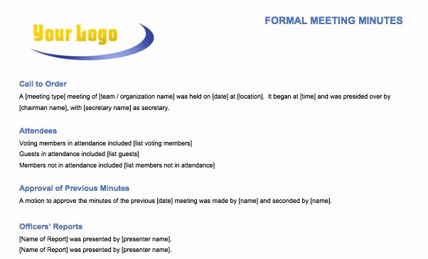 Free Meeting Minutes Template for Microsoft Word