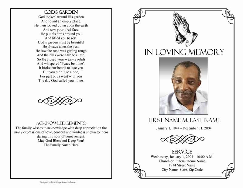 Free Memorial Template Funeral Program Micros with Funeral
