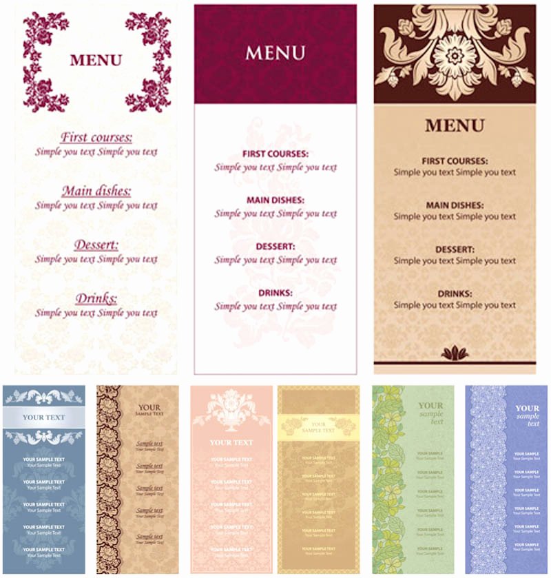 free menu design templates