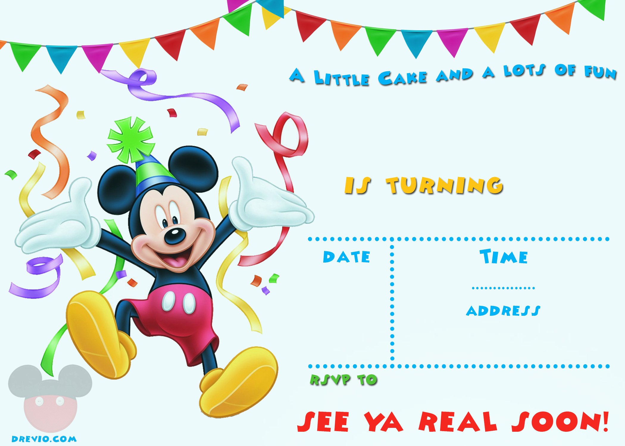 Free Mickey Mouse 1st Birthday Invitations – Free