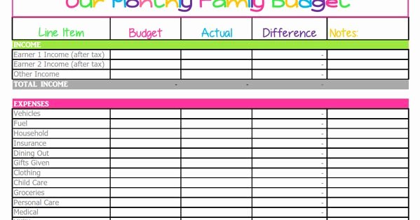 Free Monthly Bud Template Cute Design In Excel