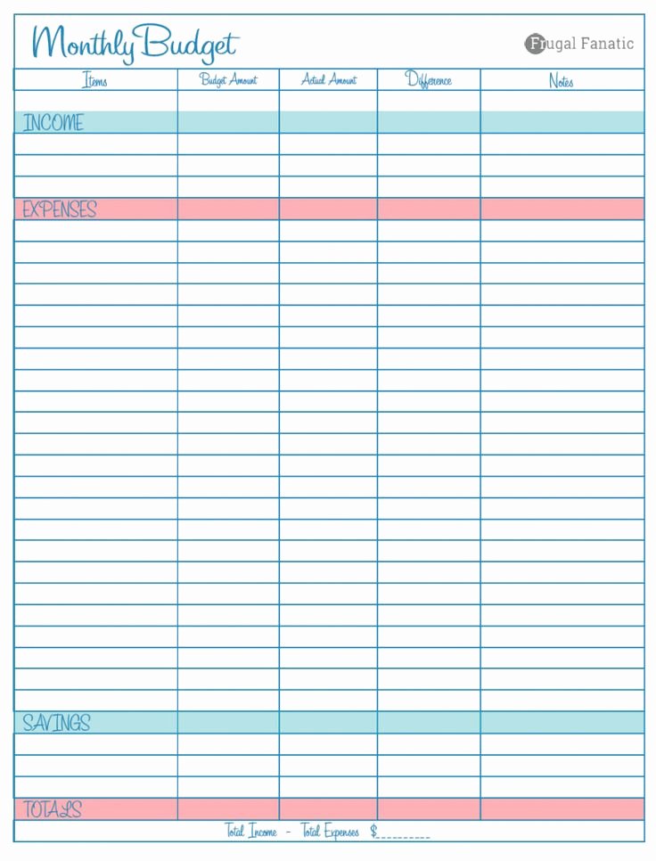Free Monthly Household Bud Worksheet Excel
