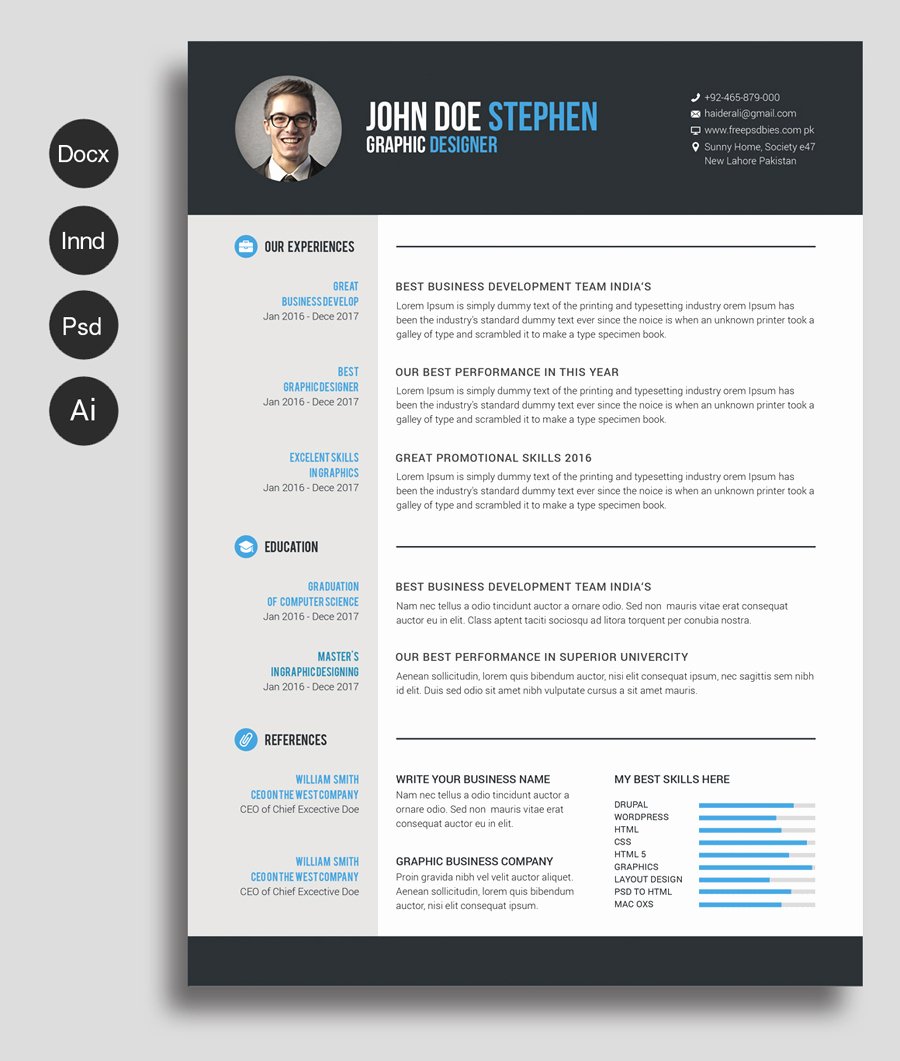 Free Ms Word Resume and Cv Template — Free Design Resources