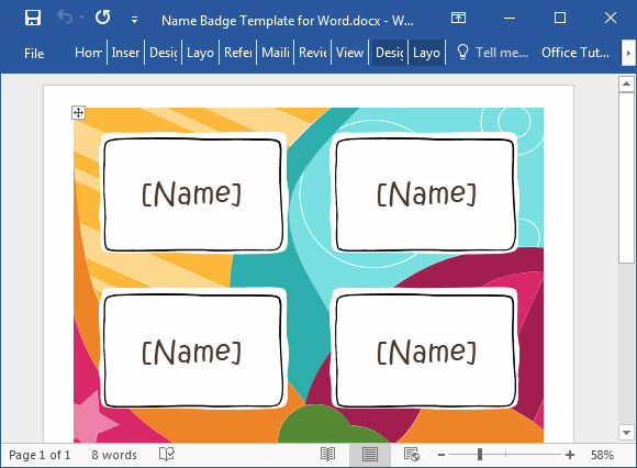 Free Name Badge Template for Word