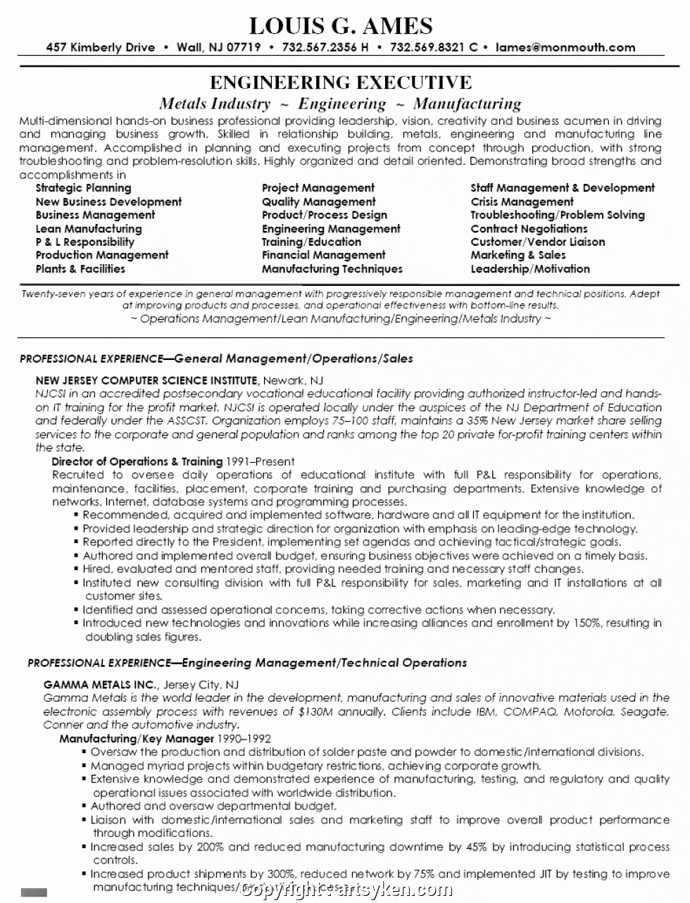 Free Operations Management Sample Resume Controller Resume