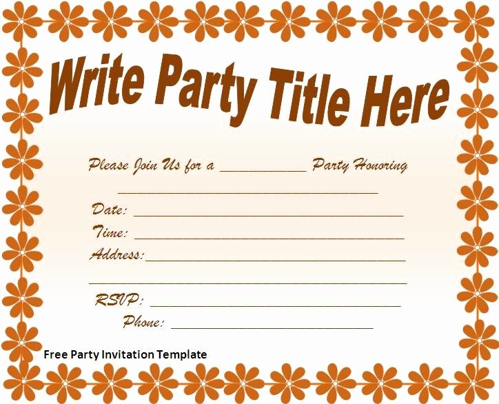 Free Party Invitations Template