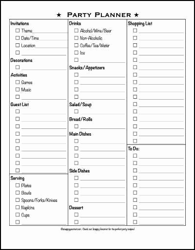 Free Party Planner Checklist Snappy Gourmet