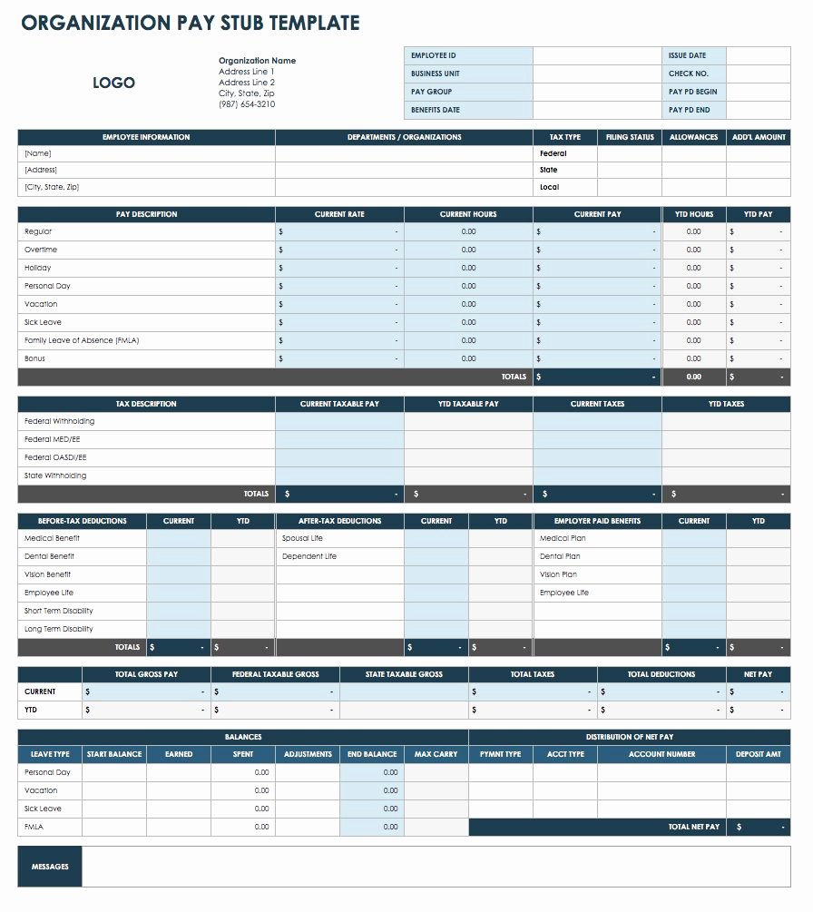 free pay stub templates