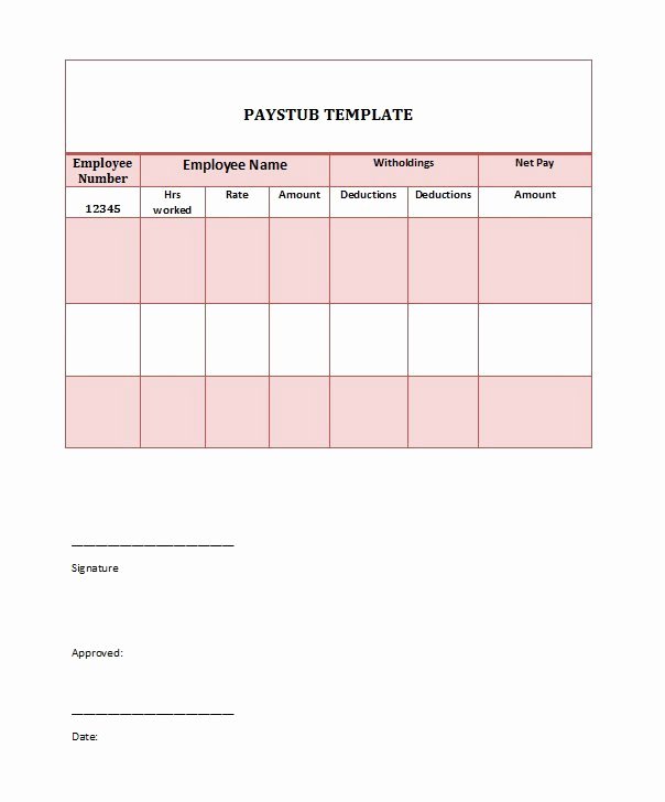 Free Paycheck Stub Templates Blank Weekly Word Excel
