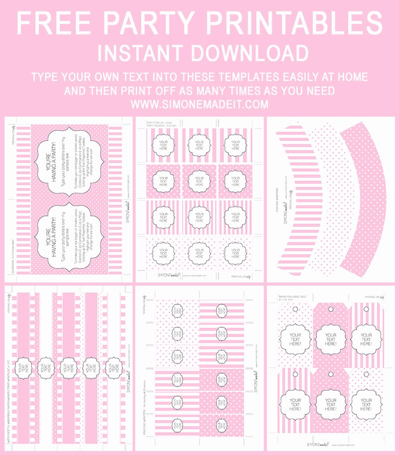 Free Pink Baby Shower Printable Templates
