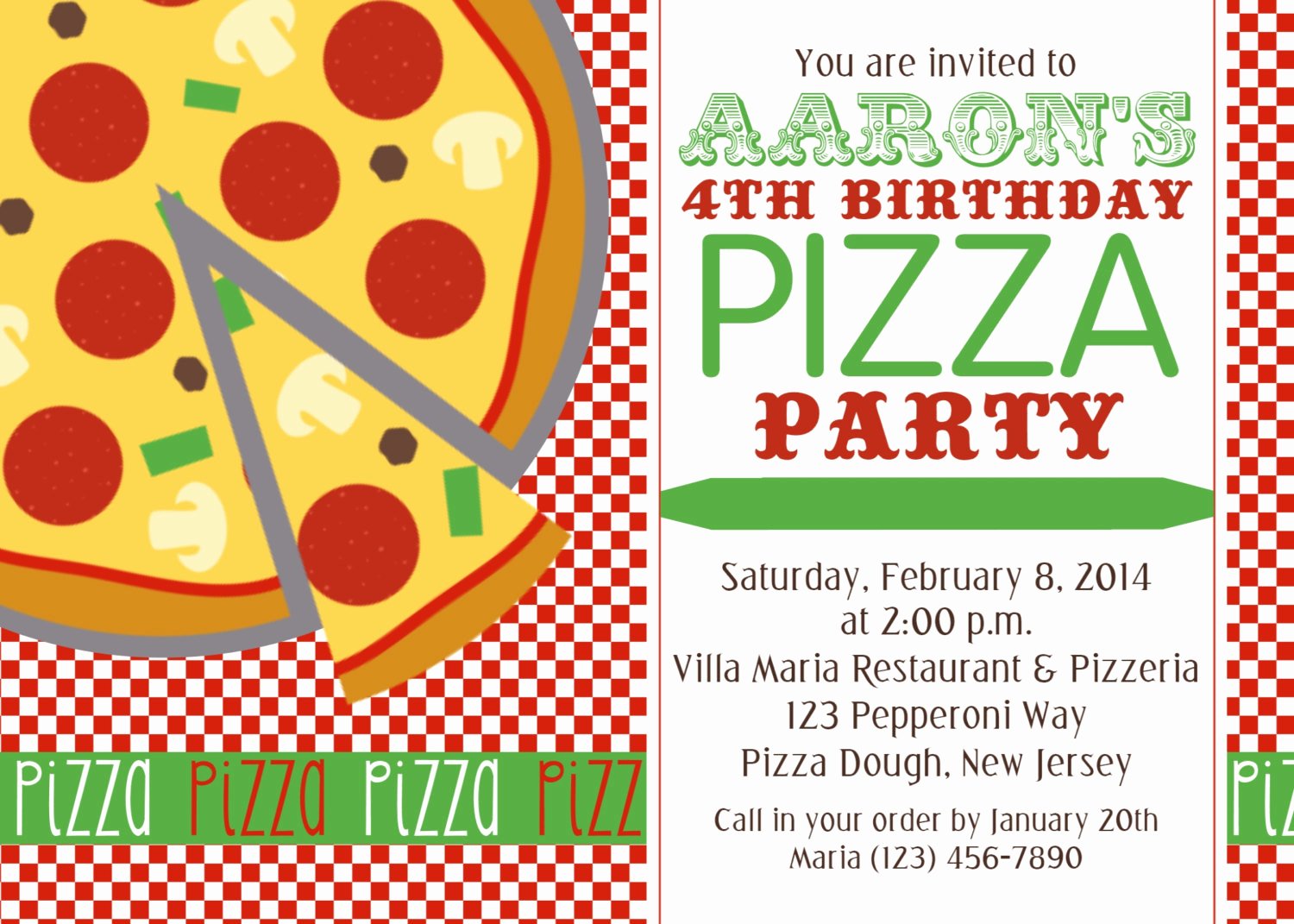 Free Pizza Party Invitation Template