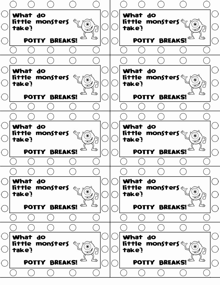 Free Potty Training Punch Cards