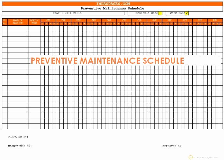 Free Preventive Maintenance Schedule Template