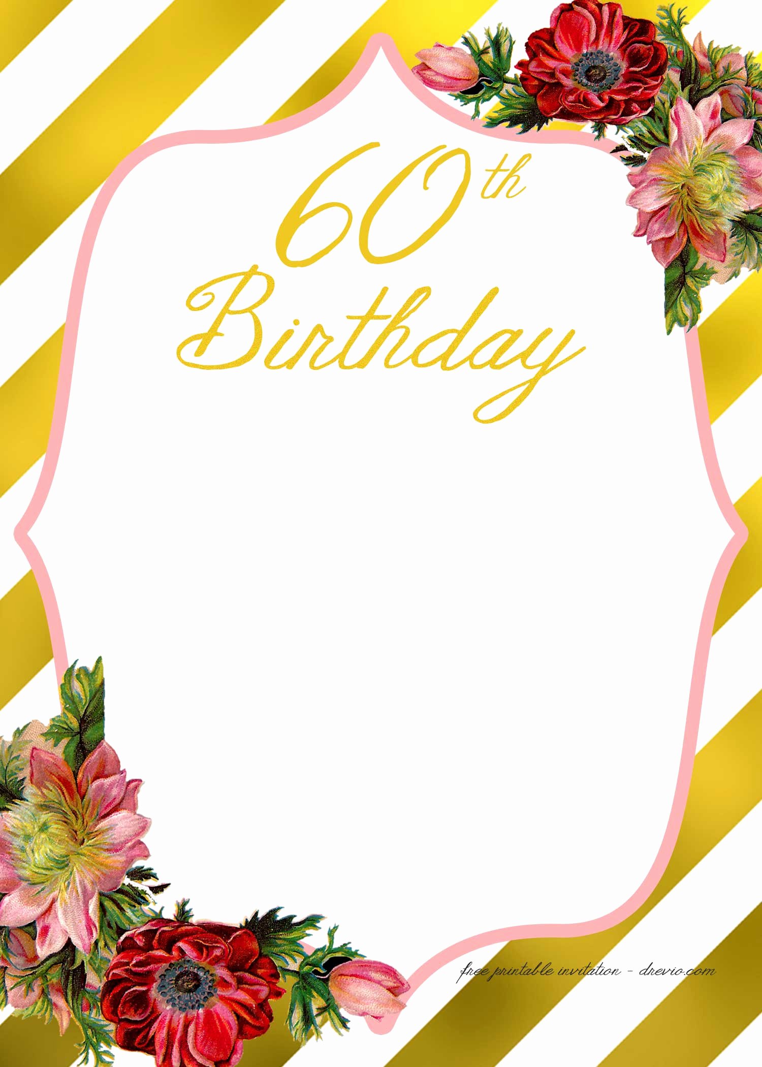 Free Printable Adult Birthday Invitation Template – Free
