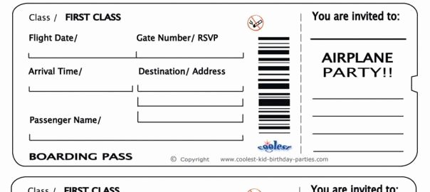 Free Printable Airline Ticket