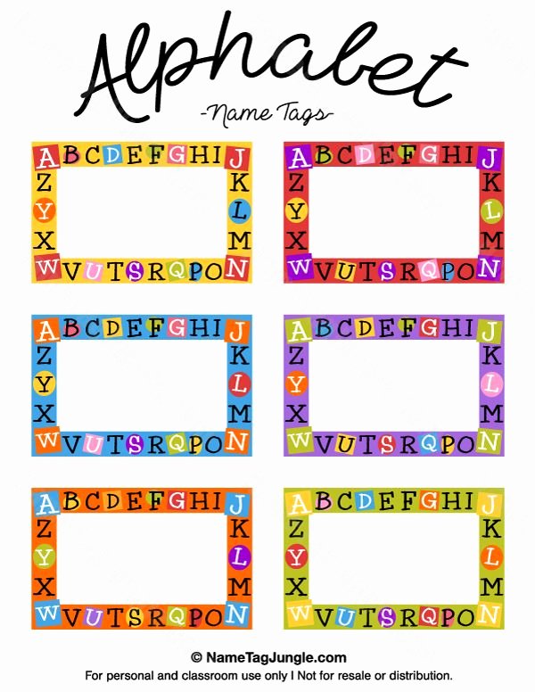 Free Printable Alphabet Name Tags the Template Can Also
