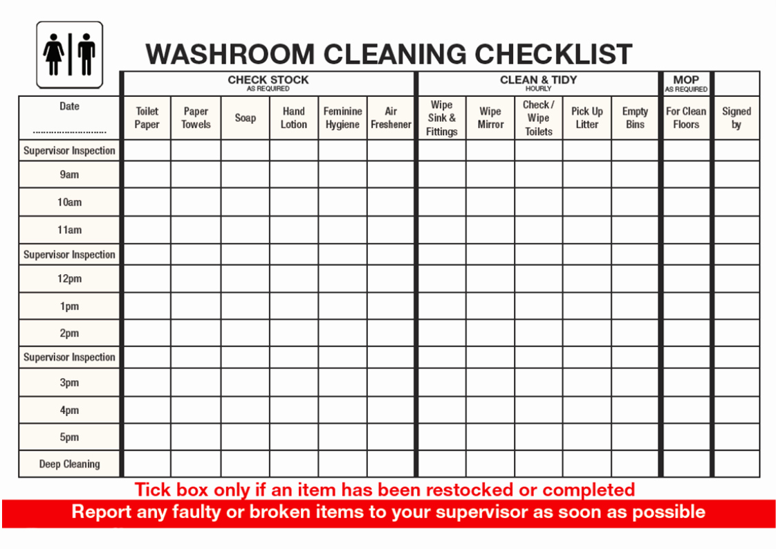Free Printable Bathroom Cleaning Checklist