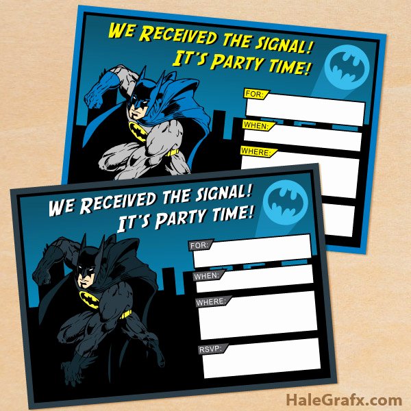 Free Printable Batman Birthday Invitation Set
