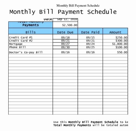 Free Printable Bill Payment List Wow Image Results