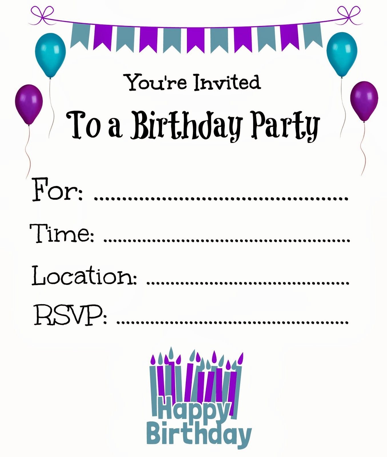 Free Printable Birthday Invitations for Kids