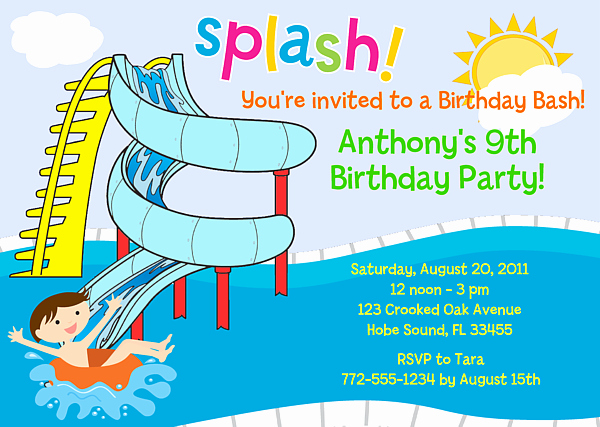 Free Printable Birthday Pool Party Invitations