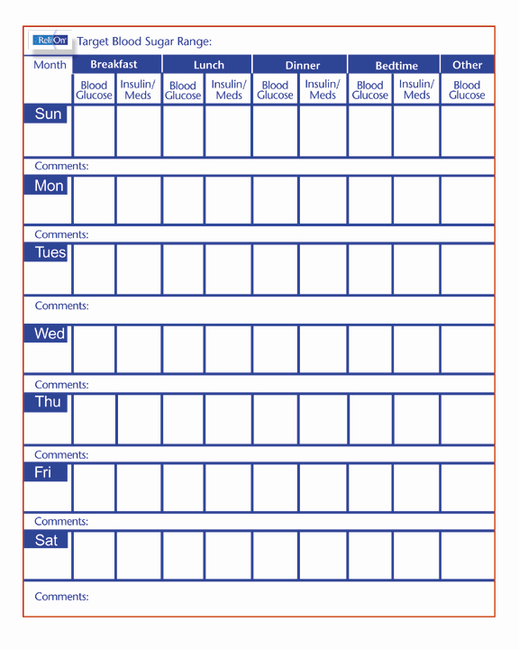 Free Printable Blood Sugar Log